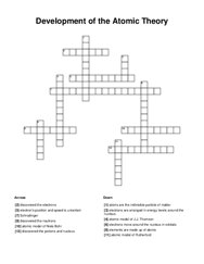 Development of the Atomic Theory Crossword Puzzle