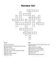 Reindeer Girl Crossword Puzzle