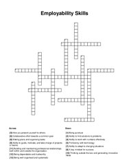 Employability Skills Crossword Puzzle