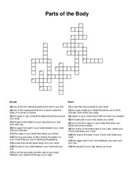 Parts of the Body Crossword Puzzle