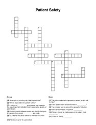 Patient Safety Crossword Puzzle
