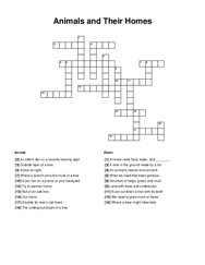 Animals and Their Homes Word Scramble Puzzle