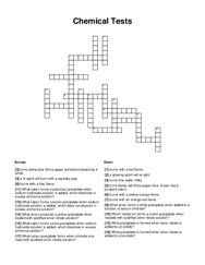 Chemical Tests Crossword Puzzle