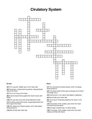 Cirulatory System Crossword Puzzle