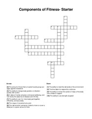 Components of Fitness- Starter Crossword Puzzle