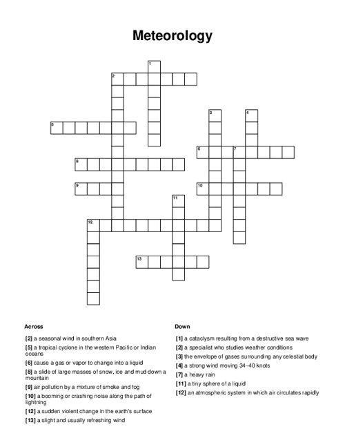 Meteorology Crossword Puzzle