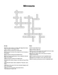 Minnesota Crossword Puzzle