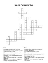 Music Fundamentals Crossword Puzzle
