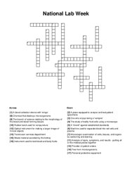 National Lab Week Crossword Puzzle