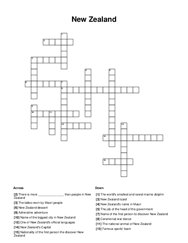 New Zealand Word Scramble Puzzle