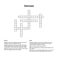 Osmosis Crossword Puzzle