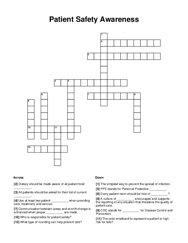 Patient Safety Awareness Word Scramble Puzzle