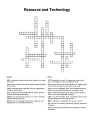 Resource and Technology Crossword Puzzle