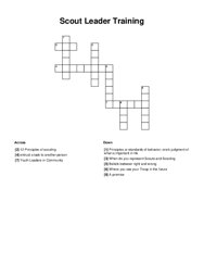 Scout Leader Training Crossword Puzzle