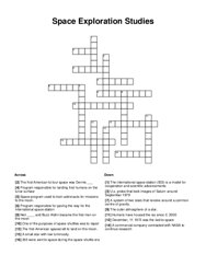 Space Exploration Studies Crossword Puzzle
