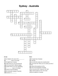 Sydney - Australia Crossword Puzzle