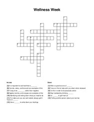 Wellness Week Crossword Puzzle