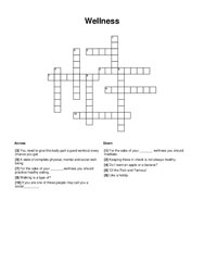 Wellness Crossword Puzzle