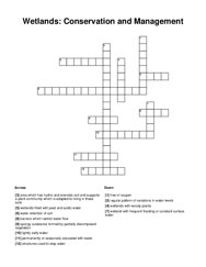 Wetlands: Conservation and Management Crossword Puzzle