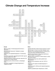 Climate Change and Temperature Increase Word Scramble Puzzle