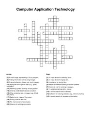 Computer Application Technology Crossword Puzzle