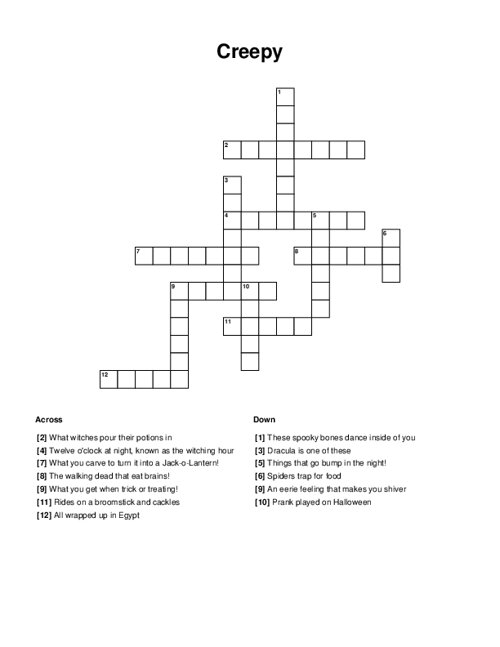 Creepy Crossword Puzzle