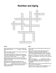 Nutrition and Aging Crossword Puzzle