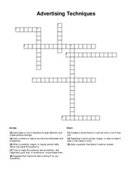 Advertising Techniques Word Scramble Puzzle