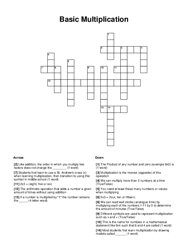 Basic Multiplication Word Scramble Puzzle