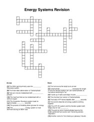 Energy Systems Revision Word Scramble Puzzle