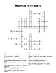Matter and Its Properties Word Scramble Puzzle