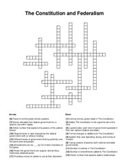 The Constitution and Federalism Word Scramble Puzzle