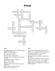 Breads Word Scramble Puzzle