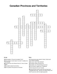 Canadian Provinces and Territories Word Scramble Puzzle