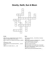 Gravity, Earth, Sun & Moon Word Scramble Puzzle