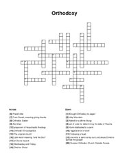 Orthodoxy Word Scramble Puzzle