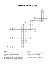 Outdoor Adventures Word Scramble Puzzle