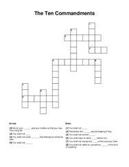 The Ten Commandments Crossword Puzzle