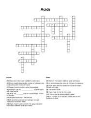 Acids Crossword Puzzle