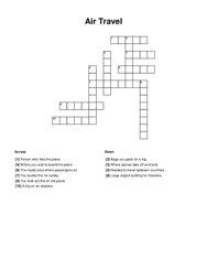 Air Travel Crossword Puzzle