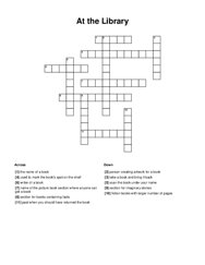 At the Library Crossword Puzzle