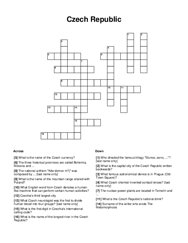Czech Republic Crossword Puzzle