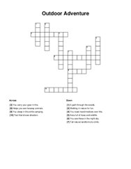 Outdoor Adventure Crossword Puzzle