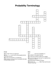 Probability Terminology Crossword Puzzle