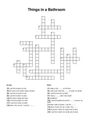Things in a Bathroom Crossword Puzzle