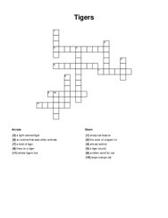 Tigers Crossword Puzzle