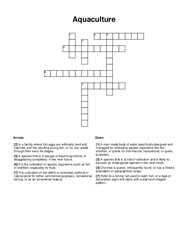 Aquaculture Crossword Puzzle