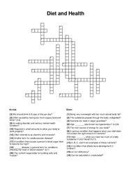 Diet and Health Word Scramble Puzzle