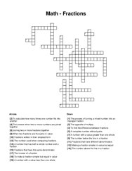 Math - Fractions Word Scramble Puzzle