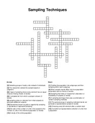 Sampling Techniques Crossword Puzzle